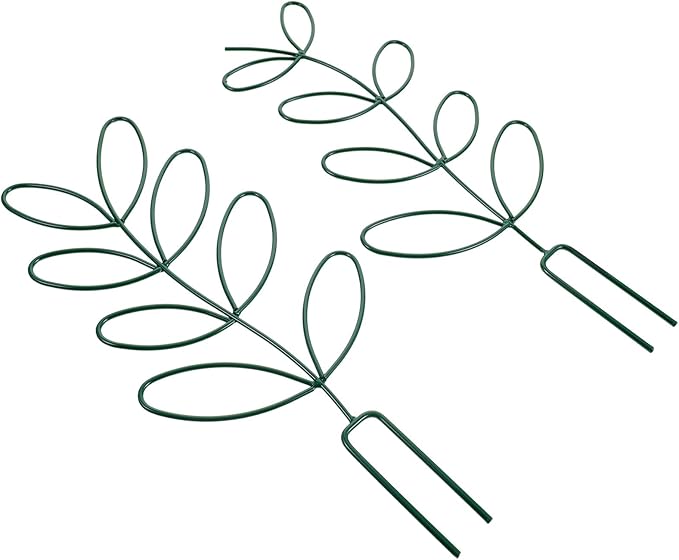 Kichvoe Iron Flower Rack Trellis for Climbing Plants 2pcs Green Iron Plant Support Frame Outdoor Garden Trellis for Tomatoes and Vines Sturdy Houseplant Climbing Frame