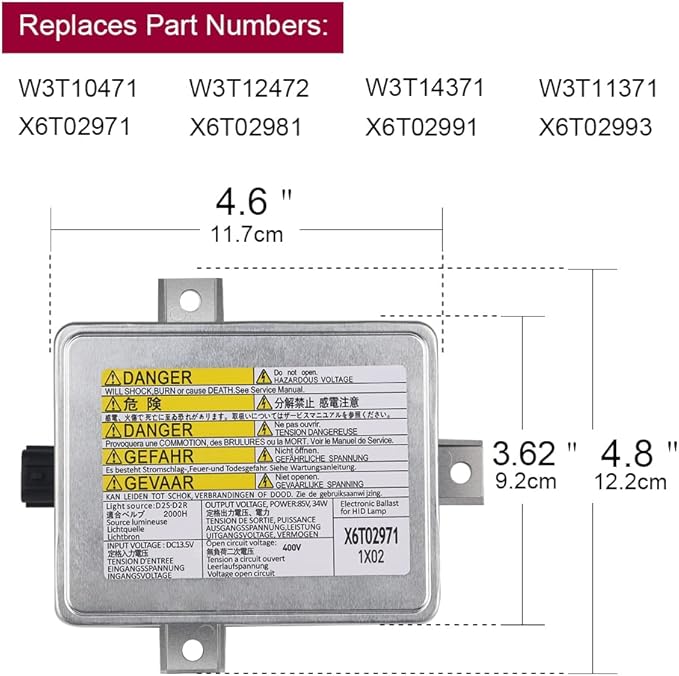 HID Headlight Ballast Compatible with Acura TL Acura TSX Honda S2000 Mazda 3 Replacement for X6T02981 W3T10471 X6T02971 33119-S0K-A10 Xenon Control Unit Module (2 PCS)