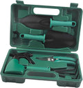 DOITOOL Garden Tool Set 5pcs with Shovel Rake Pruning Shears and Portable Carry Case for Gardening and Planting Tasks