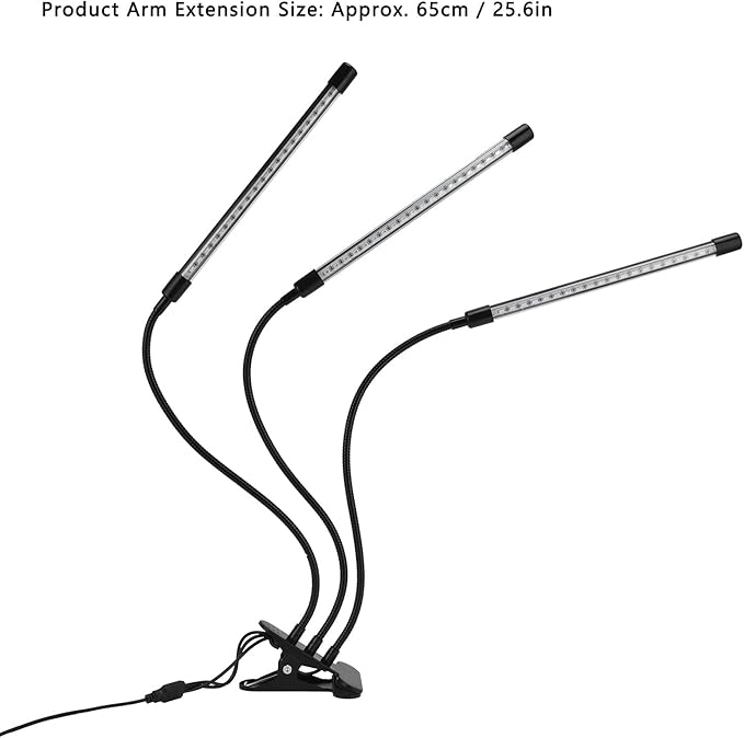 Indoor Plants Grow Device | 5V USB Powered Adjustable Gooseneck | Timing Garden Growth Lamp for Hydroponics/Horticulture/Vertical Farming | 3 Lighting Modes 360° Flexible Neck
