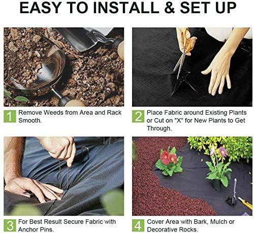 Premium 5oz Pro Weed Barrier Landscape Fabric Ground Cover Heavy Duty Commercial Anti-Weed Gardening Mat 3ft x 300ft