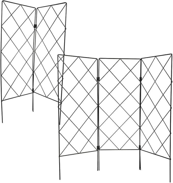 Kichvoe 5pcs Outdoor Plant Climbing Trellis Garden Vine Support Frame Black 20x53cm Foldable Plant Stakes for Vegetable and Flower Climbing
