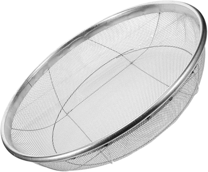 Manual Soil Sieve Stainless Steel Soil Sifter Gardening Soil Sieve Sifting Pan 14 Inches Diameter Lightweight Easy to Operate for Garden Supplies
