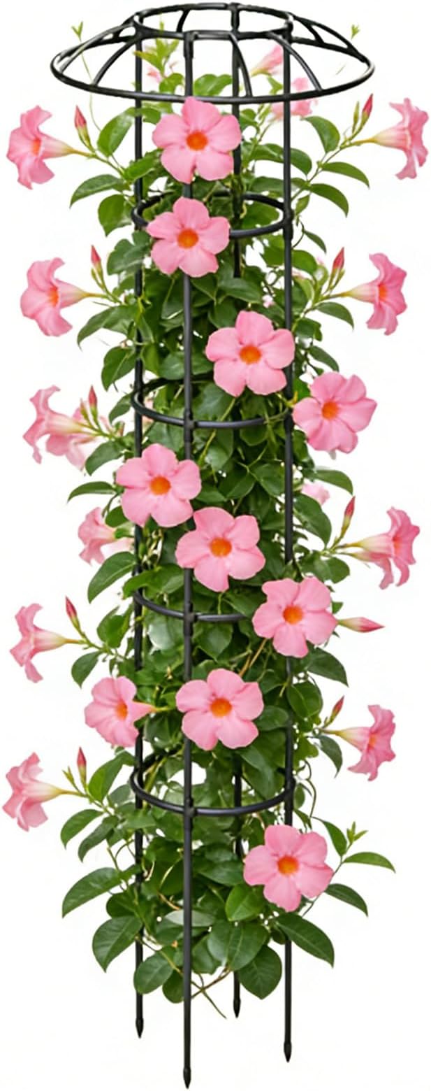 Umbrella TrellisDecorative Vertical Rustproof Stable Climbing Plants Support | Flower Mushroom Top Trellis | for Vine Rose Clematis Vegetable Dragon Fruit Cucumber Hydrangeas Jasmine