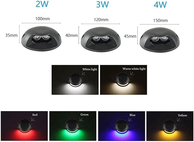 Ground LED Landscape Lamp - Outdoor Deck Buried Lights IP65 Waterproof Outdoor LED Spotlight Side Glow Low Voltage Path Lighting FortressGreen White2w(24v) White