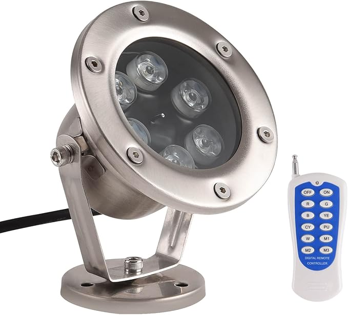 Underwater LED Lights 18W RGB Color Changing Spotlights IP68 Waterproof Submersible Spotlights Suitable for Garden Yard Lawn Pathway （Not Include Transformer）