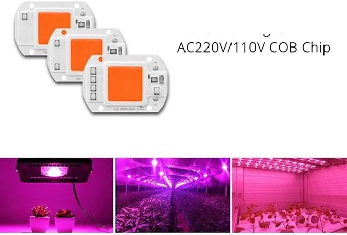LED COB Full Spectrum Chip 20W 30W 50W AC220V/110V Plant Grow Light LED Floodlight Lamp Module 380-840nm 5pcs (Color : 30W AC220V 380-840nm)