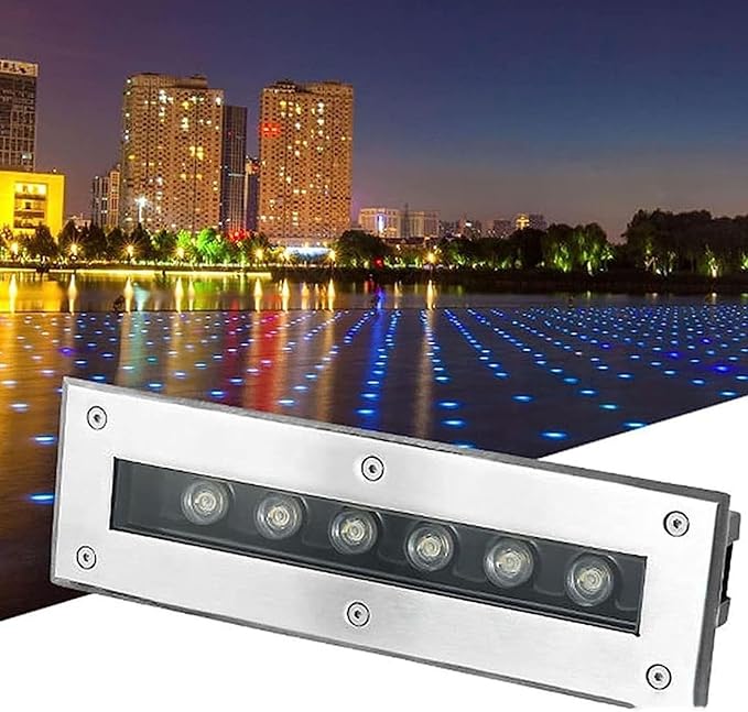 IP65 Waterproof Recessed LED Landscape Lights - 12W Outdoor Spotlights for Garden Lawn Patio Garage &amp Fountain - Buried Downlight (Blue AC85-110V)