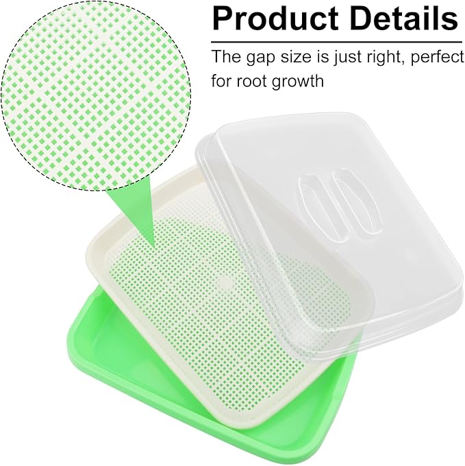 10 Pack 12.6 x 10 x 4.8 inch Microgreens Growing Trays with Lids BPA-Free Sprouting Trays Germination Tray for Beans Wheatgrass &amp Microgreens Home Kitchen &amp Garden