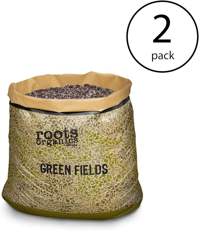 Roots Organics ROGF Green Fields Hydroponic Nutrient-Based Gardening Potting Soil for Plants Flowers and Outdoor Gardens 1.5 Cu Ft (2 Pack)