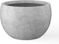 Kante 19.9 Dia Round Concrete Planter Outdoor/Indoor Large Bowl Plant Pots with Drainage Hole and Rubber Plug for Garden Patio Balcony Home Natural Concrete