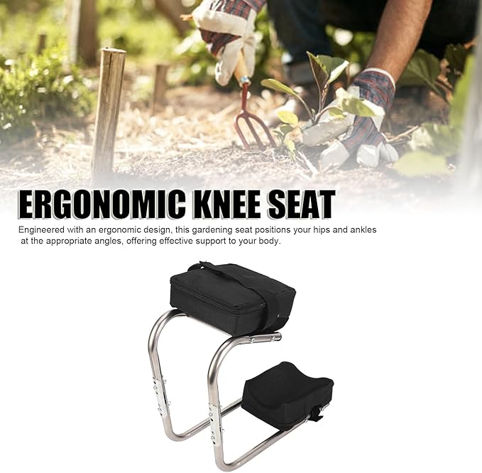 Garden Work Knee Seat Labor Saving Alloy Structure Strong Load Capacity Kneeling Device for Gardening Housework with Ergonomic Design and Portable