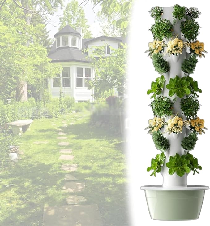 Vertical Hydroponic Garden TowerHydroponic Germination Kit5/7/9-Tier Hydroponic Tower Home ing Syst-emwith LED Grow Lightfor Indoor Herbs Fruits and Vegetables7Layers