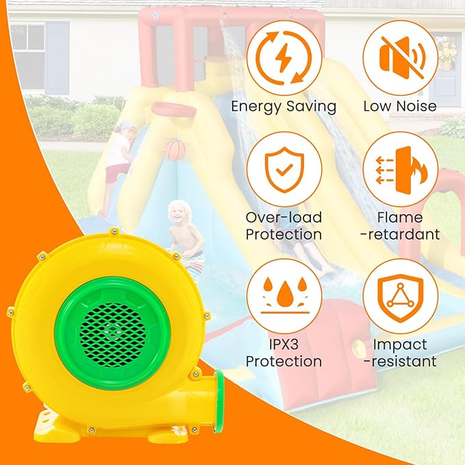 Costzon Air Blower 480W Bounce House Blower Pump Fan Commercial Inflatable Bouncer Blower 1920pa Air Blower for Inflatables Perfect for Inflatable Water Slide Jumper Bouncy Castle