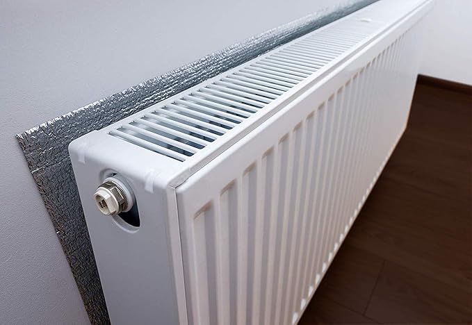 RADIATOR COMMERCIAL GRADE REFLECTIVE FOIL HEAT REFLECTOR(16' X 2')-DOUBLE THICK 7.95mm CERTIFIED AND TESTED FOR CUSTOMER SAFETY. DOES NOT EMIT DANGEROUS TOXINS WHEN HEATED. SAVES ENERGY!!!!!