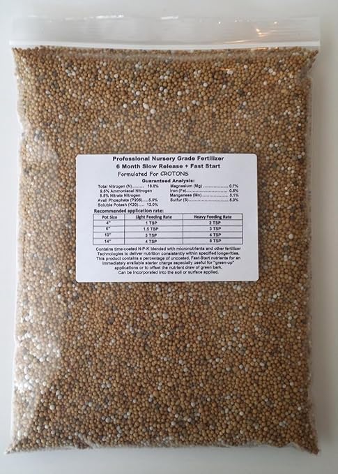 Professional Nursery Grade Croton Fertilizer 4 LB Six Month Slow Release Plant Food for Codiaeum variegatum