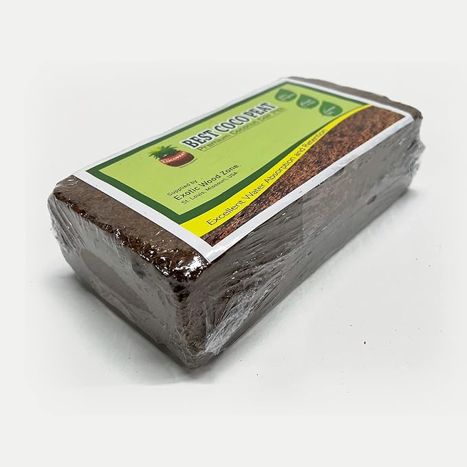 Best Coco Peat - Premium Coconut Coir Pith 5 Brick Pack 650gm/1.4 Lbs | 100% Organic | Expands Approx 2.3 Gallon | Lowest EC and Ph Balance