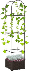 Raised Garden Bed with Trellis Self Watering Planter Box 69.7 Tomato Planters for Climbing Plants Vegetable Vine Flowers