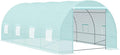 【LuckyNote】 20' x 10' x 7' Walk-in Tunnel Greenhouse Garden Warm House Large Hot House Kit with 8 Roll-up Windows &amp Roll Up Door Steel Frame Green