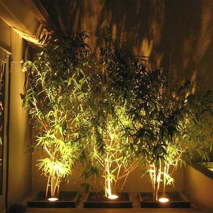 4Pcs Outdoor Buried Lights - Round Led Landscape Lights 3W Ip67 Waterproof Led Underground Well Light Stainless Steel Underground Spotlight Recessed Garden Decorative -Yellow Light-12V