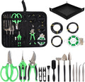 Bonsai Tools Kit 20 Pcs Garden Tools Set for Starters Gardening Gifts for Women Men Includes Bonsai Wire Kit Plant Mat Pruning Shears Bonsai Scissors Succulent Tools in Leather Storage Bag