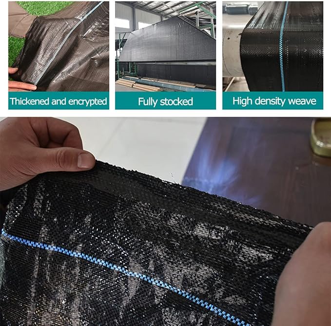 Landscape Garden Weed Control Membrane Heavy DutyWeed Barrier FabricGeotextile Weed Surpressing Fabric Membrane for Patios Garden Landscape(1.52x31m/5x100ft)