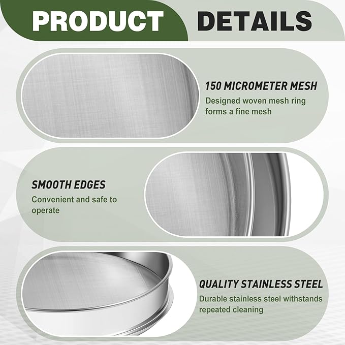 9 Pcs Trim Tray Kit Stainless Steel Trimming Tray with 150 Micrometer Fine Mesh Screen Bottom Harvest Trim Bin Trimming Scissors Mini Hygrometers Magnifying Plastic Scraper and Brush