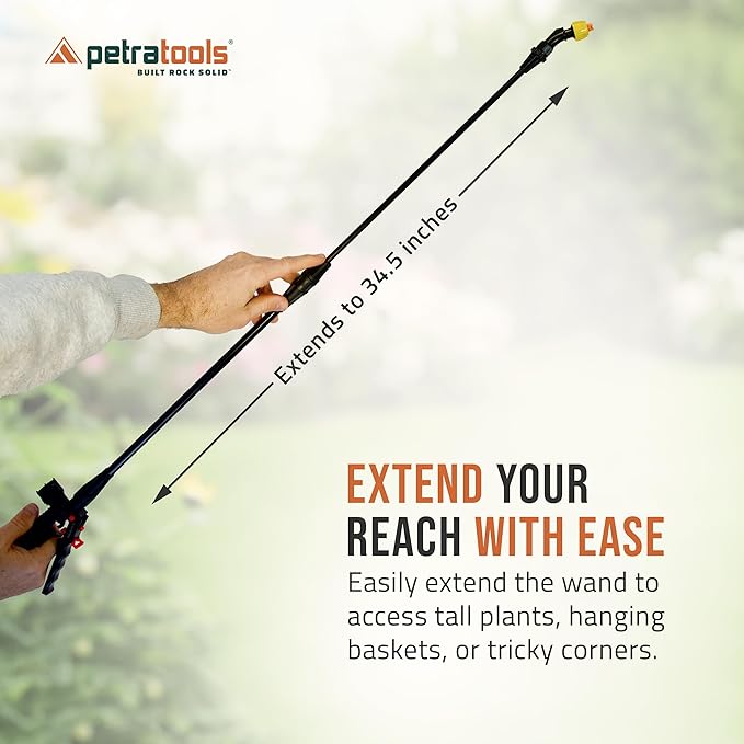 PetraTools Battery Powered Backpack Sprayer 4 Gallon - 6 Hours Long Battery Life &amp Padded Straps for Comfort - HD4000 Electric Backpack Garden Sprayer with 6 Spray Nozzles &amp 90PSI Adjustable P