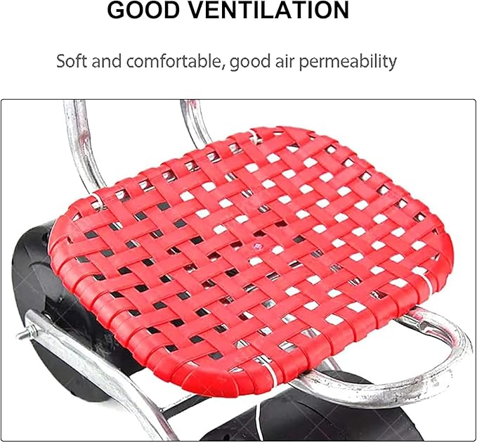 360 Degree Swivel Rolling Garden Seat Adjustable Height Garden Stool with Wheels Garden Cart with Mobile Backrest Garden Scooter for Weeding (Umbrella Stand Included Umbrella not Included)