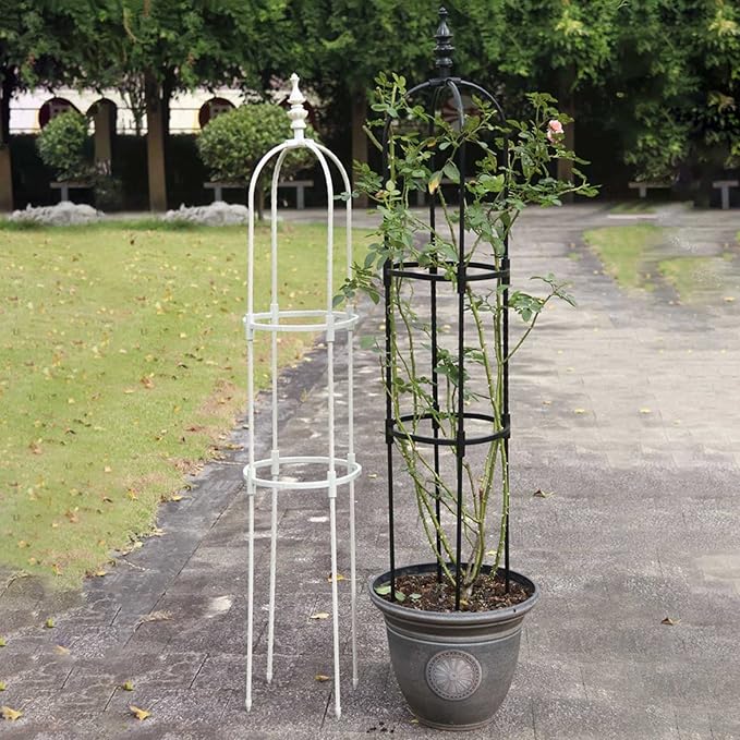 Tower Obelisk Garden Trellis U-Shaped Plant Stand Flower Climbing Frame Rust-Resistant Stainless Steel Flower Support