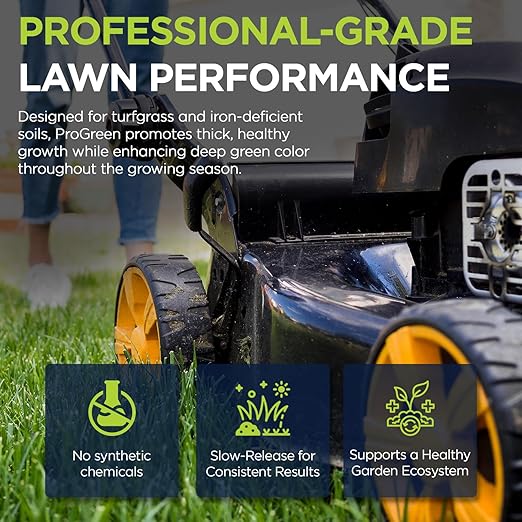 Supply Solutions | ProGreen 12-0-8 Plus 14% Iron | Granular Lawn and Garden Fertilizer - Plant Food Support for Deep Green Color and Stronger Roots - Perfect Spring Boost for Lawns (40 Pounds)