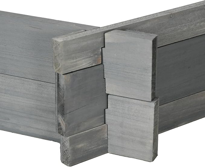 Wooden Raised Garden Bed Hexagon Screwless Planters for Outdoor Plants Vegetables Flowers Herbs 39 x 36 x 6 Gray
