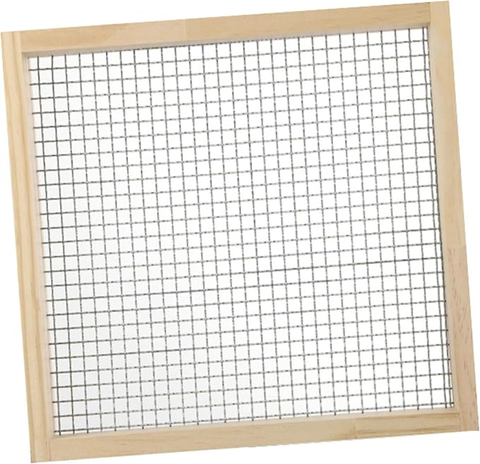 Garden Soil Sifter Sieve Dirt Sifter Wooden Equipment Multifunction Garden Soil Mesh Gardening Tool for Potted Yard Planting Hole Diameter 5mm