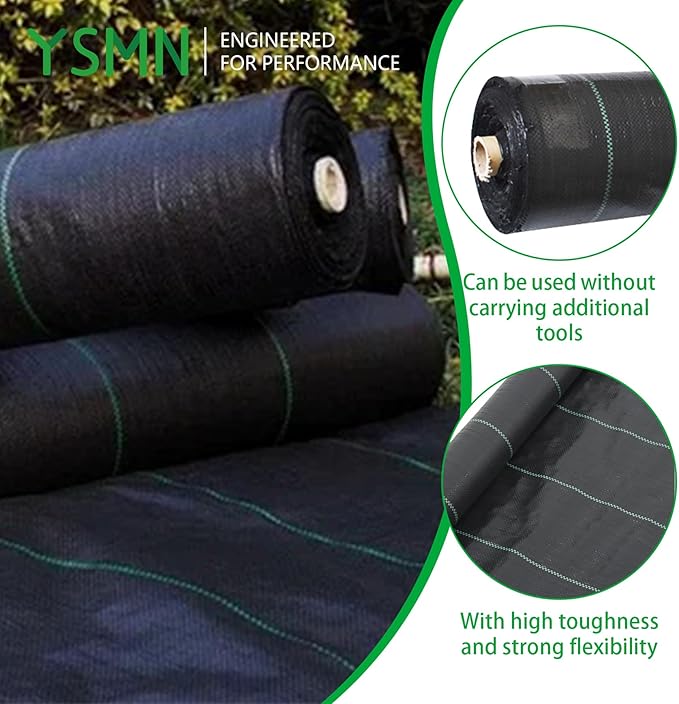 Weed Barrier Fabric Planting Cover - 6 x 100 FT Heavy Duty Landscape Fabric Ground Cover Block for Outdoor Planting