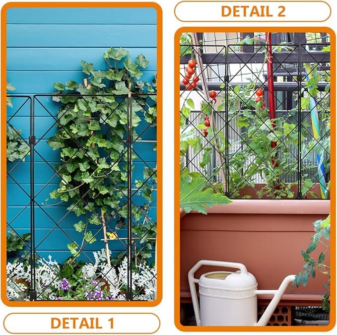 Lurrose 2pcs Garden Plant Trellis Climbing Rack for Tomatoes and Vines Foldable Outdoor Plant Support Brackets for Vegetable and Flower Gardening
