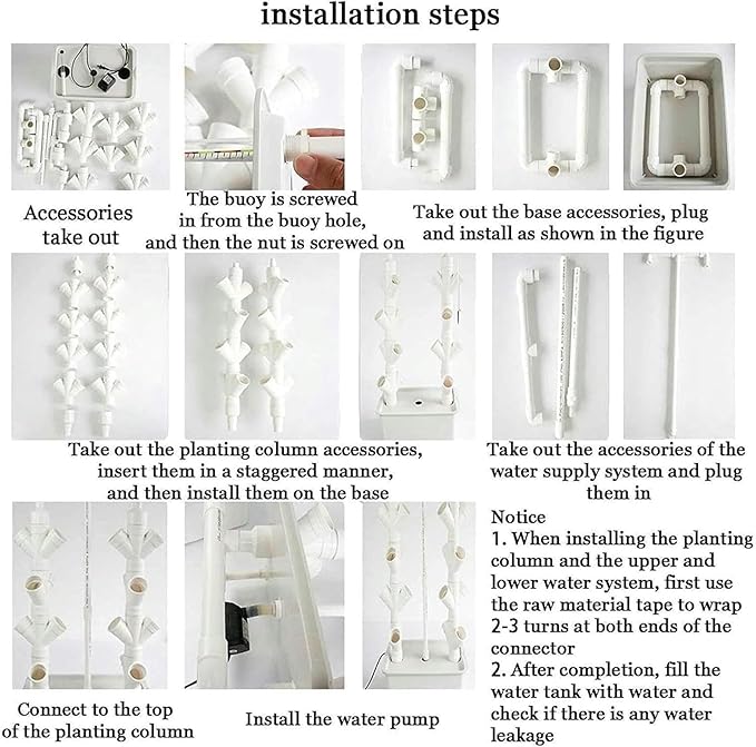 AMNOOL Hydroponic Tower Growing Sytem Garden Hydroponic Growing System Vertical Tower for Fresh Herb Garden Fruits VegetablePlant Tower Gift for Gardening Lover/1pc