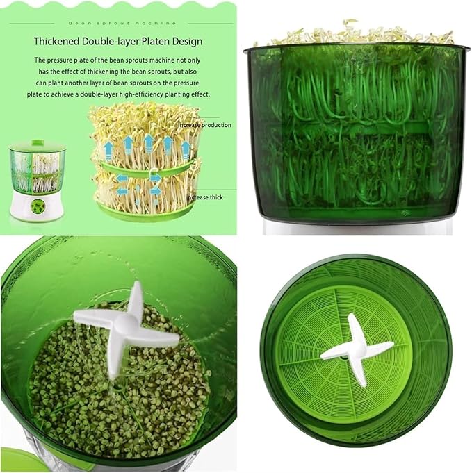 Automatic Sprouter Bean Growing Machine 2 Layers Large Capacity Seed Germination Kit Seed Germination Machine with PTC Heating