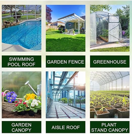 Two Pieces 8mm Twin Wall Polycarbonate Greenhouse Panels 8mm Polycarbonate Sheet Clear Plastic Roofing Panels Hurricane Shutters Clear Greenhouse Replacement Panels Light Weight