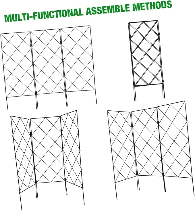 VANZACK Garden Trellis for Climbing Plants Multi-Functional Folding Support Stand for Vines Vegetables and Flowers Easy Installation and Reusable Design for Indoor and Outdoor Use
