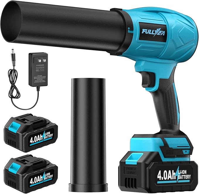 Leaf Blower Cordless Small Leaf Blower with 2*4.0Ah Batteries &amp Charger Portable Air Duster Lightweight 20000 RPM Handheld Leaf Blowers for Patio Cleaning Lawn Care Blowing Leaves Dust