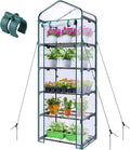 Mini Greenhouse for Outdoors Indoor: Ohuhu Small Plants Green House with 5 Tier Shelves Portable Plastic Greenhouses with Heavy Duty Transparent PVC Cover for Garden Patio Backyard Porch Balcony