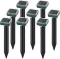 Mole Repellent for Lawns 8 Pack Solar Powered Mole Repeller Ultrasonic Gopher Repellent Outdoor Waterproof Vole Vibration StakesSonic Gopher Deterrent Yard for Rodent Groundhog Snake Chipmunk