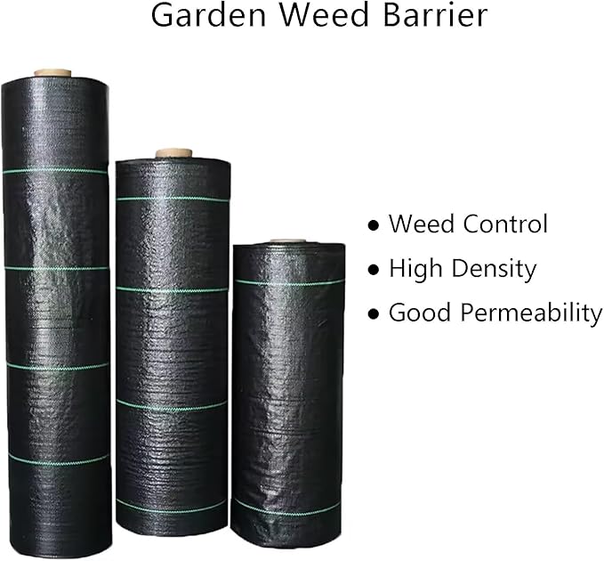 Weed Control Membrane Heavy Duty Weed Barrier Fabric Resistant Ground Cover Membrane Landscape Fabric for Artificial Grass Patios Paths Flower Beds(1.5 * 100m)