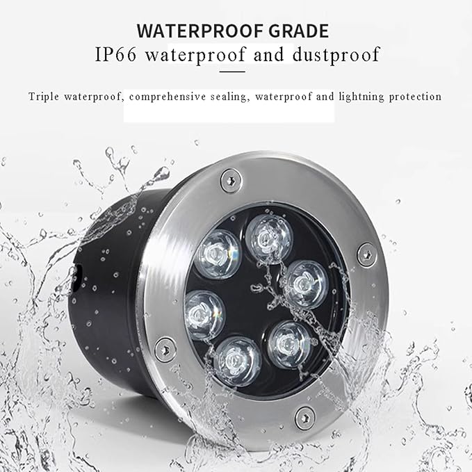 Buried Lights IP66 Waterproof Recessed Spotlight AC85-110V for Garden Pathway Patio Step Deck Landscape Lighting