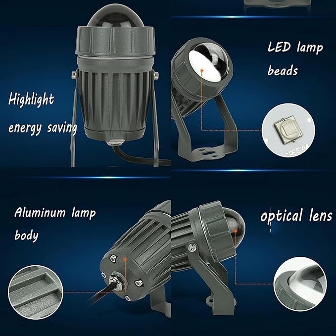 Landscape Lights - AC85-265V Led Beam Light Outdoor Wall Lamp Ip67 Waterproof Narrow Beam Spotlight 180° Adjustable Bracket Ground Light(Green10W)
