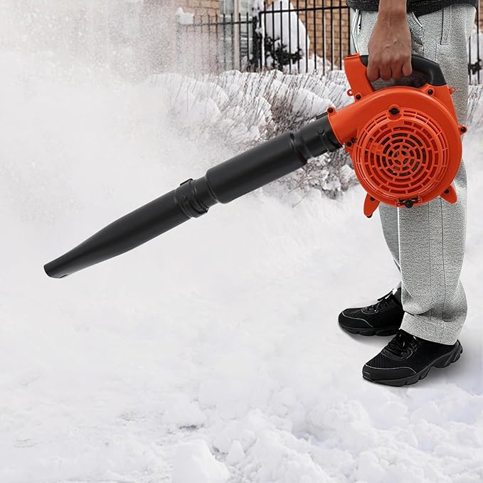 2-Stroke 25.4CC Gas Powered Leaf Blower 2-in-1 Handheld Leaf Blower &amp Leaf Vacuum Mulcher 275.45CFM Cordless Blower with Collection Bag for Lawn Yard Blowing Snow Dust Debris (260FSH)