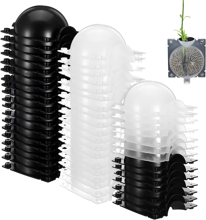 30 Pcs Air Layering Propagation Kit Reusable Half Black Half Transparent Grafting Ball Air Layering Pods Propagation Box Plant Rooting Grafting Box for Plants Medium