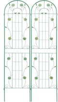 Metal Garden Trellis 86.7 x 19.7 Rustproof Trellis for Climbing Plants – Easy to Assemble Sturdy and Multi-Purpose Outdoor Flower Support(2 Pack-Green)