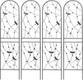 2/4 Pack Metal Garden Trellis for Climbing Plants Outdoor Flower Support Black with Dragonfly Deco Plant Support for Garden Patio Practical(4 Pack-H86'')