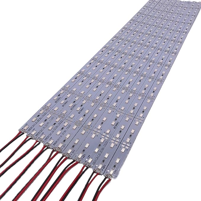 LED Plants Grow Lights DC 12 V 5730 SMD LED Bar Lights Compatible with Aquarium Greenhouse Lamp 10pcs 50CM (Color : Without Cover Size : 2Red 4 Blue)